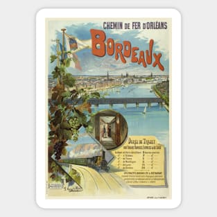 Bordeaux France Vintage Poster 1896 Sticker